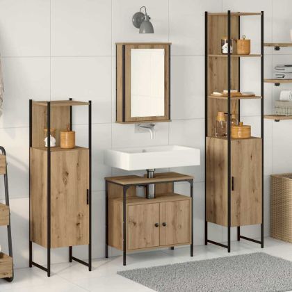 Комплект мебели за баня 4 pcs дъб артизан Инженерно дърво