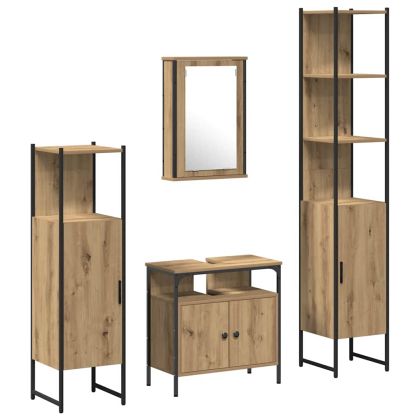 Комплект мебели за баня 4 pcs дъб артизан Инженерно дърво