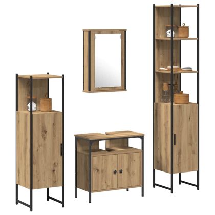 Комплект мебели за баня 4 pcs дъб артизан Инженерно дърво