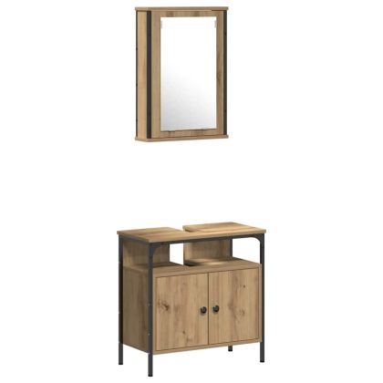 Комплект мебели за баня 4 pcs дъб артизан Инженерно дърво