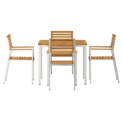 Комплект за хранене в градината 5 pcs Солидно акациево дърво