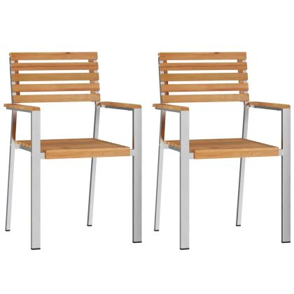 Комплект за хранене в градината 3 pcs Солидно тиково дърво