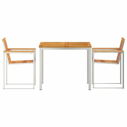 Комплект за хранене в градината 3 pcs Солидно акациево дърво