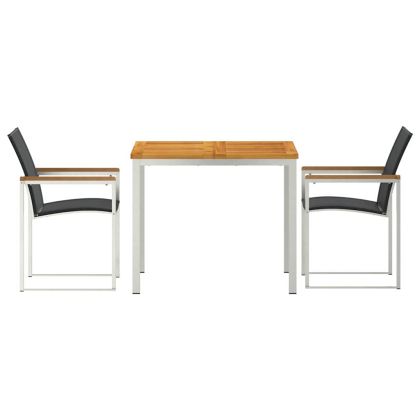 Комплект за хранене в градината 3 pcs Солидно акациево дърво