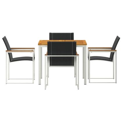 Комплект за хранене в градината 5 pcs Солидно акациево дърво