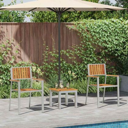 Комплект за хранене в градината 3 pcs Солидно акациево дърво