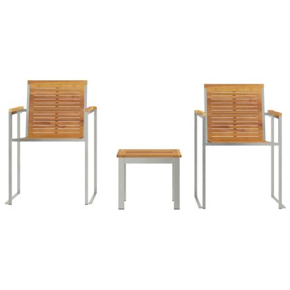 Шезлонг 3 pcs Кафяво Солидно тиково дърво