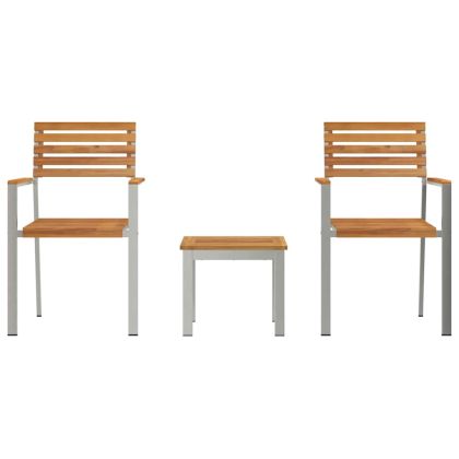 Комплект за хранене в градината 3 pcs Солидно тиково дърво