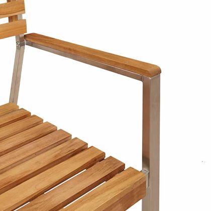 Комплект за хранене в градината 3 pcs Солидно тиково дърво