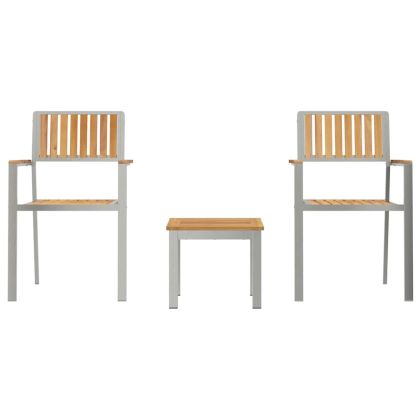 Комплект за хранене в градината 3 pcs Солидно тиково дърво