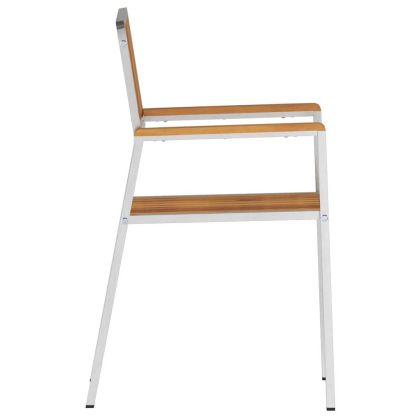 Градински стол 6 pcs Кафяво Солидно акациево дърво