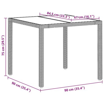 Комплект за хранене в градината 5 pcs Светлосиво полиратан