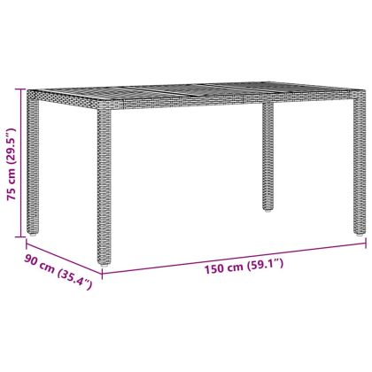 Комплект за хранене в градината 5 pcs Черно полиратан