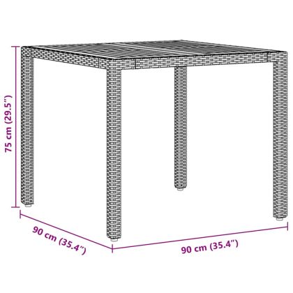 Комплект за хранене в градината 3 pcs Сив полиратан