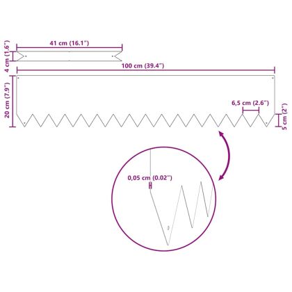 Ограда за трева 50 pcs Черно 100 x 0.05 x 20 см