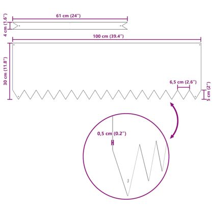 Ограда за трева 50 pcs Бяло 100 x 0,05 x 30 см