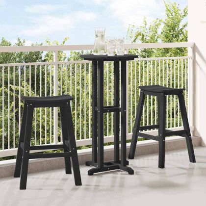 Комплект бар за градина 3 pcs Черно HDPE