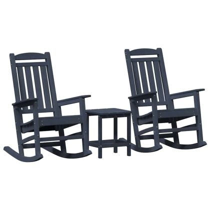Люлеещ се стол 3 pcs Нейви Полиетилен