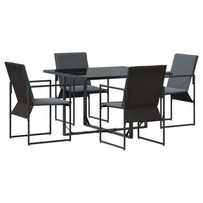 Комплект за хранене в градината 5 pcs Черно Стомана