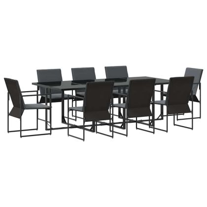 Комплект за хранене в градината 9 pcs Черно Стомана