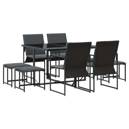 Комплект за хранене в градината 9 pcs Черно Стомана