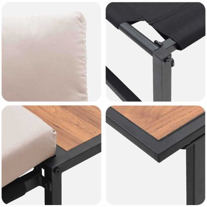 Комплект за хранене в градината 3 pcs Таупе Стомана