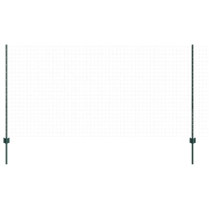 Стълб за ограда. 22 pcs Зелен 160 cm Стомана