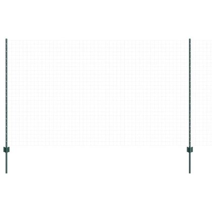Стълб за ограда. 22 pcs Зелен 180 cm Стомана