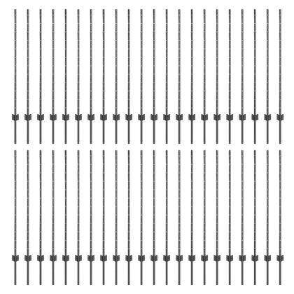 Стълб за ограда. 44 pcs Сив 160 cm Стомана
