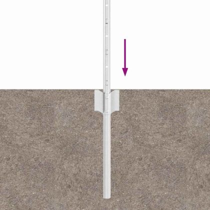Стълб за ограда. 22 pcs Сребрист 80 cm Стомана