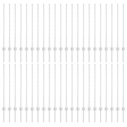 Стълб за ограда. 44 pcs Сребрист 140 cm Стомана