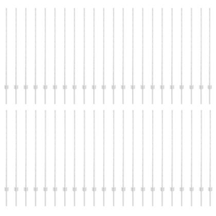 Стълб за ограда. 44 pcs Сребрист 180 cm Стомана