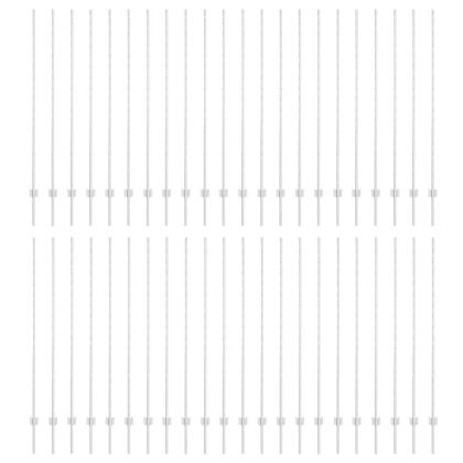 Стълб за ограда. 44 pcs Сребрист 200 cm Стомана