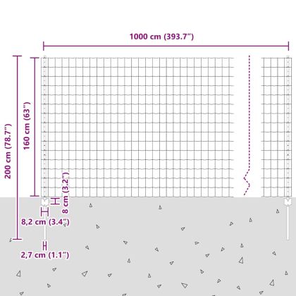 Ограда с пост Зелен 1,6 x 10 m Стомана и PVC