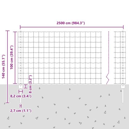 Ограда с пост Зелен 1 x 25 m Стомана