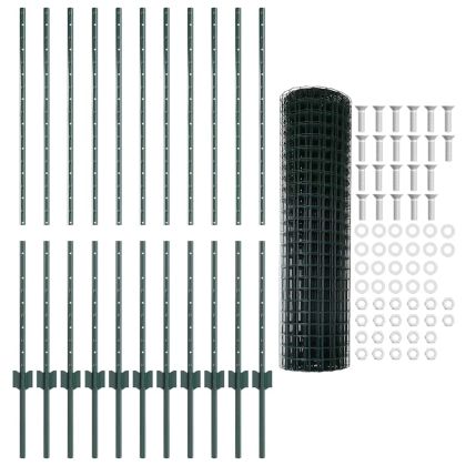 Ограда с пост Зелен 1,2 x 25 m Стомана