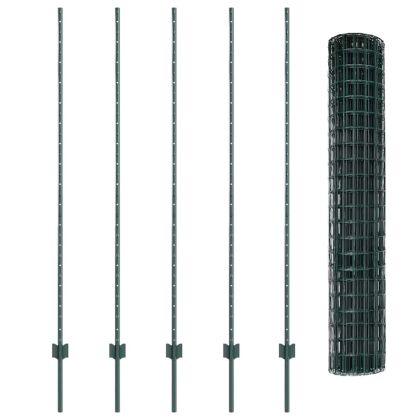 Ограда с пост Зелен 1,5 x 10 m Стомана