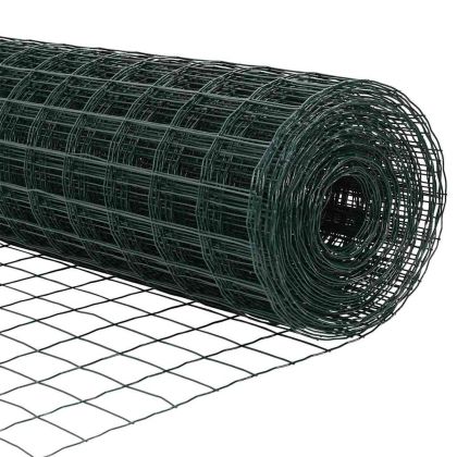 Евро ограда с пост 10 x 1,6 m ПВЦ-обработена стомана Зелено