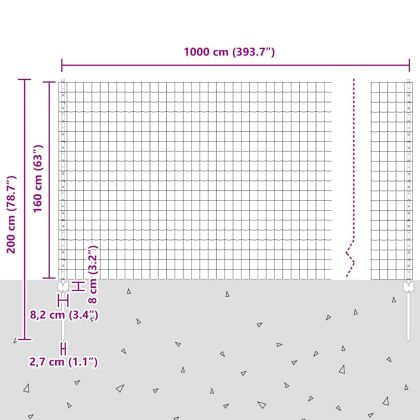 Евро ограда с пост 10 x 1,6 m ПВЦ-обработена стомана Зелено