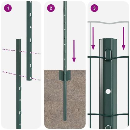 Ограда с пост Зелен 1 x 25 m Стомана