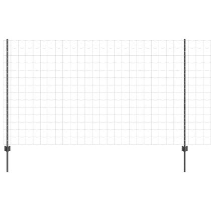Ограда с пост Сив 1,4 x 10 m Стомана и PVC