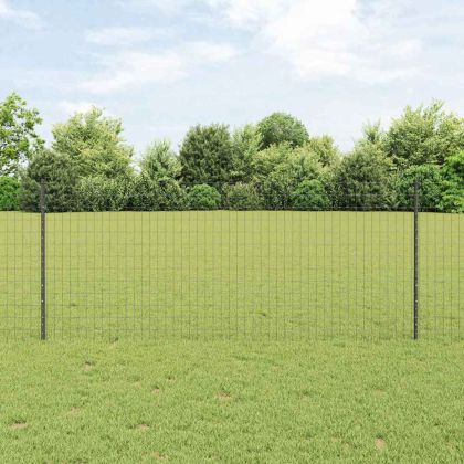 Ограда с пост Сив 1 x 25 m Стомана и PVC
