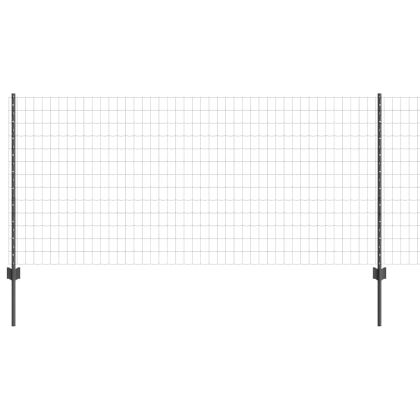 Ограда с пост Сив 1 x 25 m Стомана и PVC
