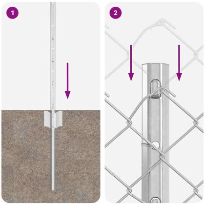 Ограда с пост Сребрист 0,8 x 10 m Стомана