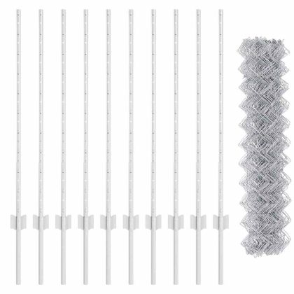 Ограда с пост Сребрист 1 x 10 m Стомана