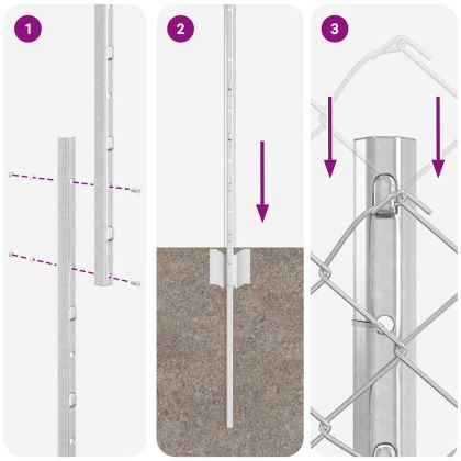 Ограда с пост Сребрист 1,4 x 10 m Стомана