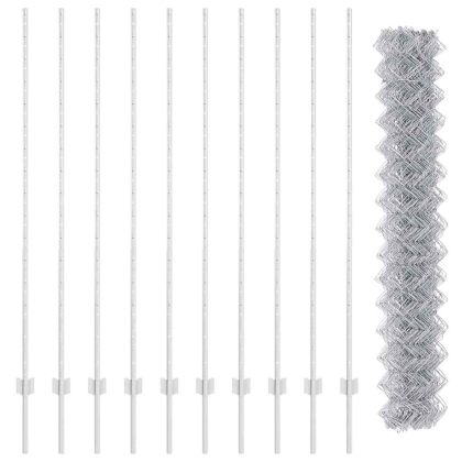 Ограда с пост Сребрист 1,5 x 10 m Стомана