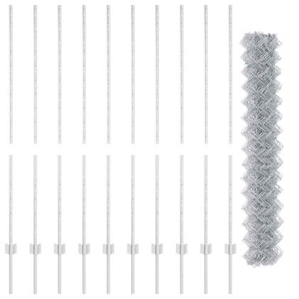 Ограда с пост Сребрист 1,4 x 10 m Стомана