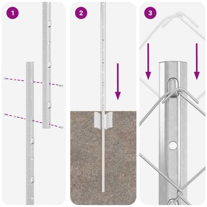 Ограда с пост Сребрист 1,4 x 10 m Стомана