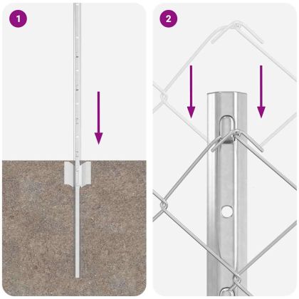 Ограда с пост Сребрист 0,4 x 25 м Стомана